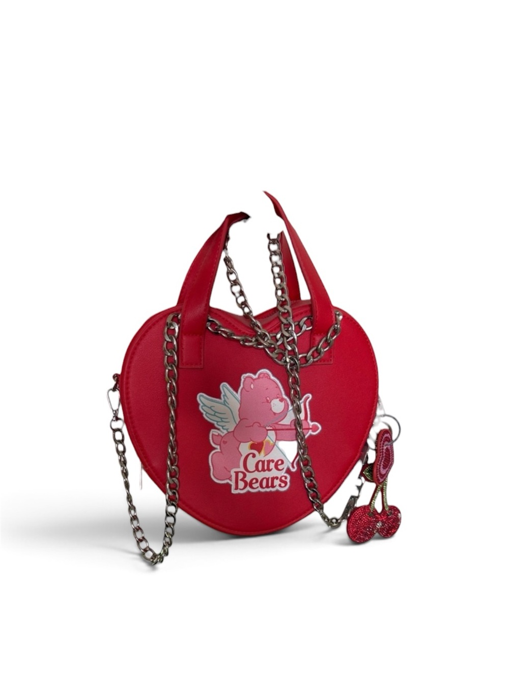 Red Care Bears Heart-Shaped Crossbody Bag